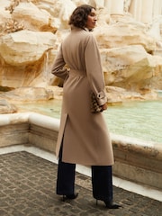 Friends Like These Camel Belted Funnel Neck Coat - Image 4 of 4