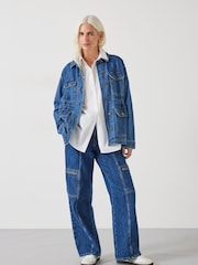 Hush Blue 100% Cotton Nora Denim Utility Jacket - Image 1 of 2