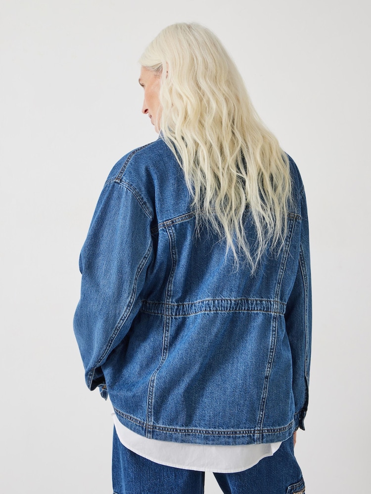 Hush Blue 100% Cotton Nora Denim Utility Jacket - Image 2 of 2