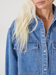 Hush Blue Oversized Davina Denim Shirt - Image 3 of 4