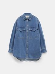 Hush Blue Oversized Davina Denim Shirt - Image 4 of 4