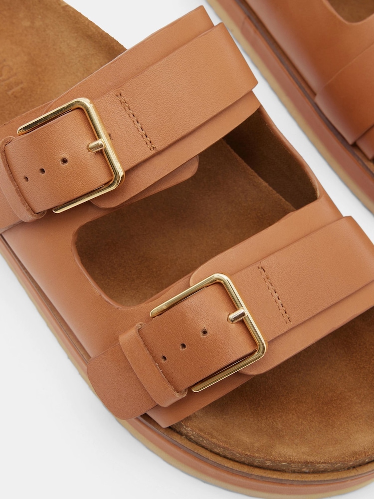 Hush Brown Bryson Buckle Slides - Image 2 of 4