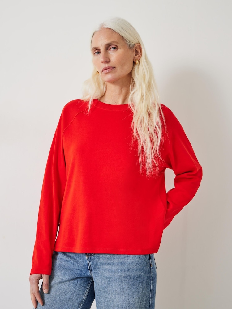 Hush Red 100% Cotton Matilda Raglan Top - Image 1 of 5