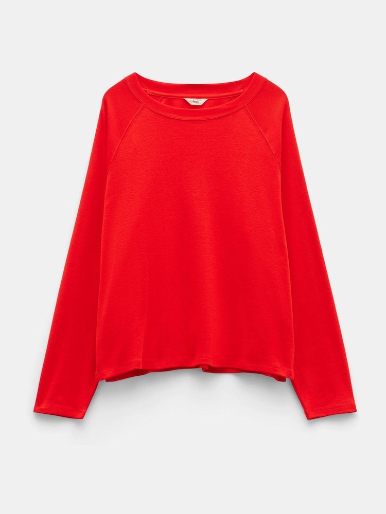 Hush Red 100% Cotton Matilda Raglan Top - Image 5 of 5