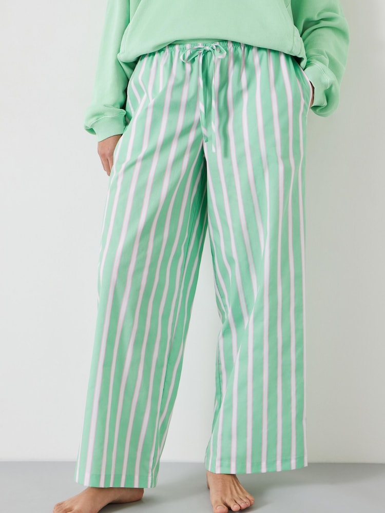 Hush Green Adair Stripe 100% Cotton Pyjama Trousers - Image 2 of 5 Hush Green Adair Stripe 100% Cotton Pyjama Trousers - Image 2 of 5