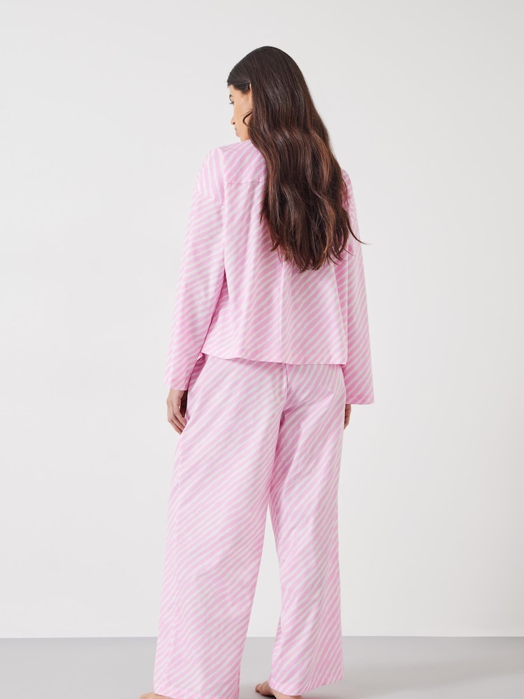 Hush Pink Kirby Cotton Wide Leg Pyjamas Set - Image 2 of 5
