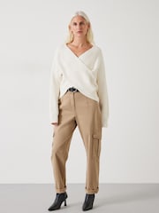 Hush White Bronte Cross Front Knit Jumper - Image 3 of 5