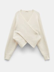 Hush White Bronte Cross Front Knit Jumper - Image 5 of 5