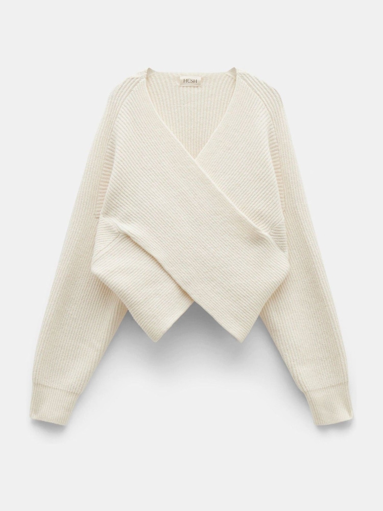 Hush White Bronte Cross Front Knit Jumper - Image 5 of 5