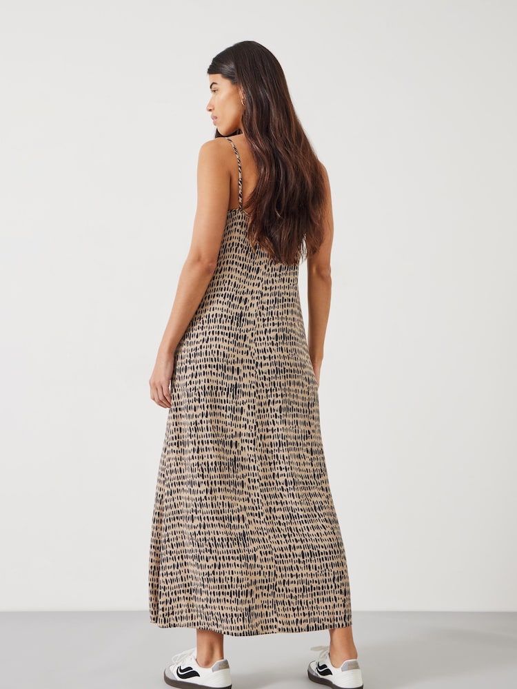 Hush Natural/Black Eloise Printed Midi Slip Dress - Image 2 of 5 Hush Natural/Black Eloise Printed Midi Slip Dress - Image 2 of 5