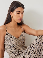 Hush Natural/Black Eloise Printed Midi Slip Dress - Image 4 of 5