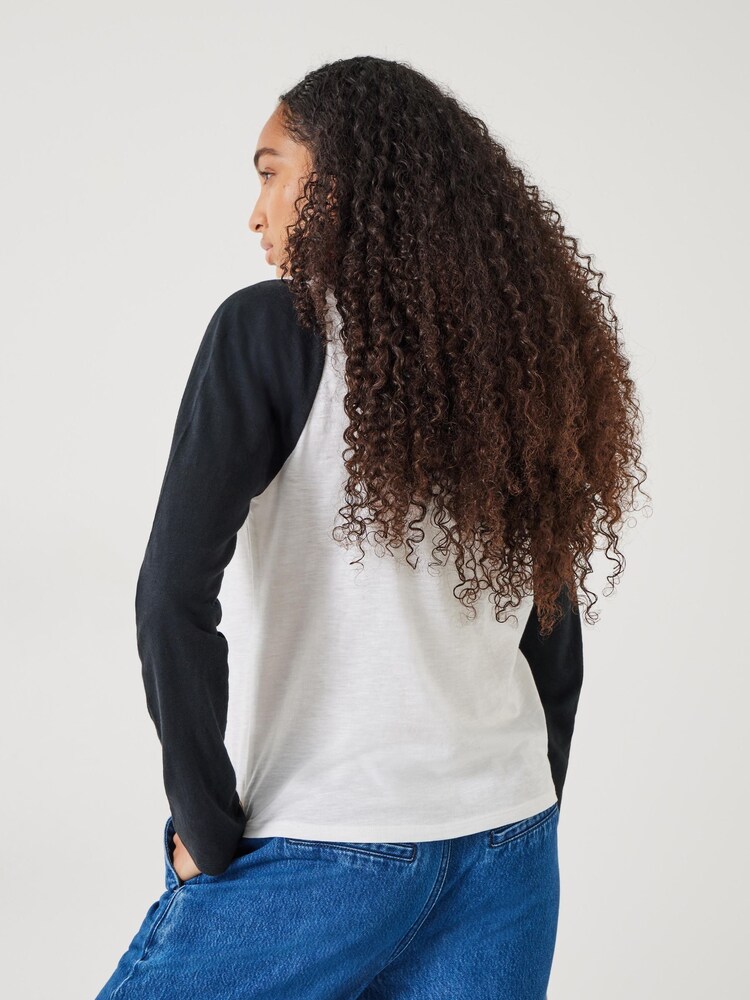 Hush White Kori Colour Block Longsleeve Top - Image 3 of 5