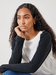 Hush White Kori Colour Block Longsleeve Top - Image 4 of 5