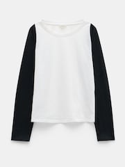 Hush White Kori Colour Block Longsleeve Top - Image 5 of 5