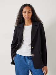 Hush Black Maddison Relaxed Jersey Blazer - Image 1 of 5