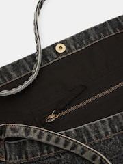 Hush Black Britney Denim 100% Cotton Tote Bag - Image 4 of 4