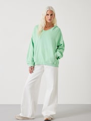 Hush Green Oversized Jude Open Neck Hoodie - Image 2 of 5