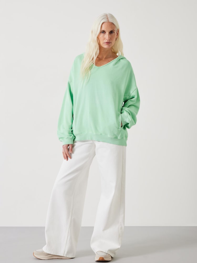 Hush Green Oversized Jude Open Neck Hoodie - Image 2 of 5