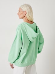 Hush Green Oversized Jude Open Neck Hoodie - Image 3 of 5