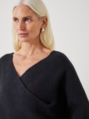 Hush Black Bronte Cross Front Knit Jumper - Image 4 of 5