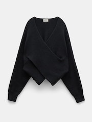 Hush Black Bronte Cross Front Knit Jumper - Image 5 of 5