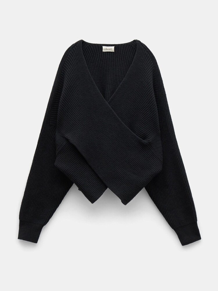 Hush Black Bronte Cross Front Knit Jumper - Image 5 of 5