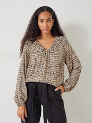 Hush Elise Bedruckte Bluse mit V-Ausschnitt - Bild 1 von 5