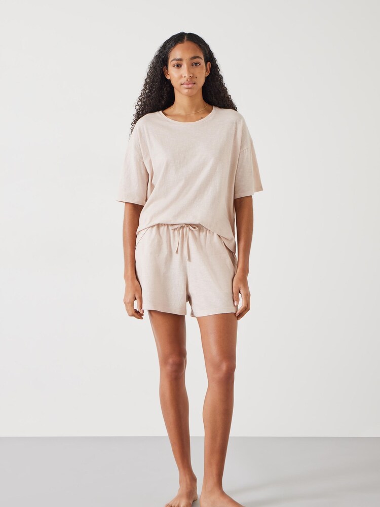 Hush Cream 100% Cotton Darian Jersey Short Pyjamas Set - Image 1 of 5