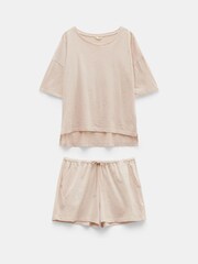 Hush Cream 100% Cotton Darian Jersey Short Pyjamas Set - Image 5 of 5