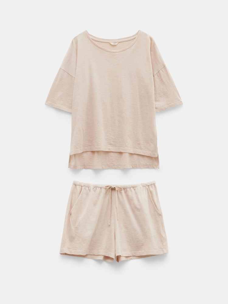 Hush Cream 100% Cotton Darian Jersey Short Pyjamas Set - Image 5 of 5