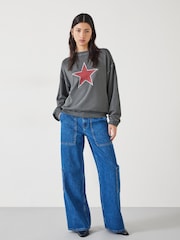 Hush Grey 100% Cotton Seona Star Sweatshirt - Image 3 of 5