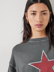 Hush Grey 100% Cotton Seona Star Sweatshirt - Image 4 of 5