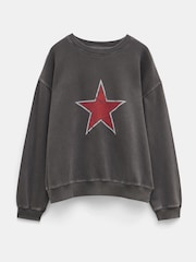 Hush Grey 100% Cotton Seona Star Sweatshirt - Image 5 of 5