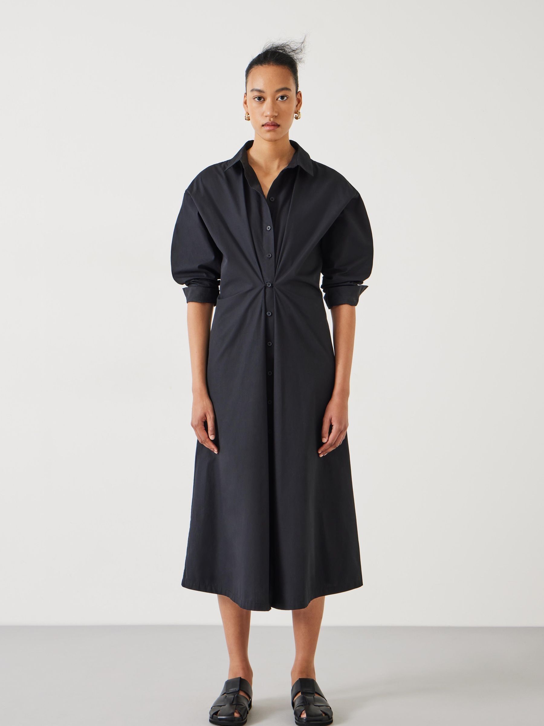 Buy Hush Black 100 Cotton Freddie Maxi Shirt Dress from Next Canada