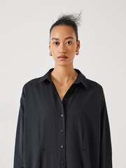 Hush Black 100% Cotton Freddie Maxi Shirt Dress - Image 4 of 5