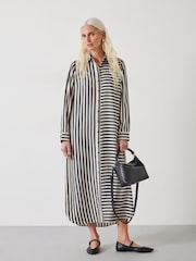 Hush Black Aida Stripe Midi Dress - Image 1 of 6