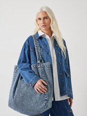 Hush Blue Britney Denim 100% Cotton Tote Bag - Image 1 of 3