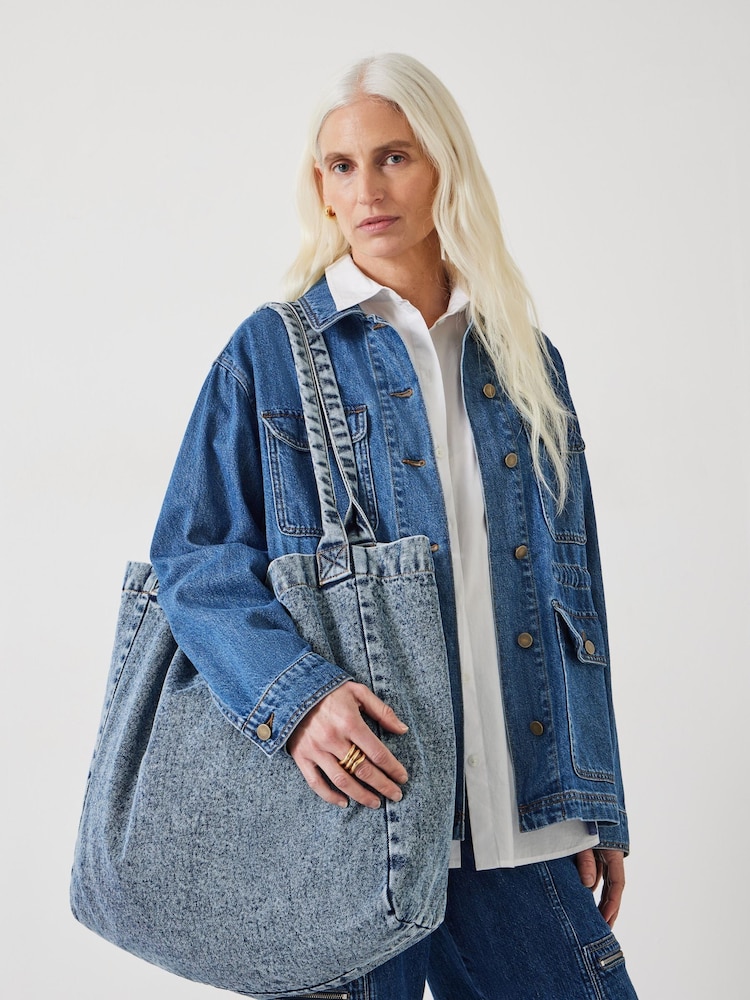 Hush Blue Britney Denim 100% Cotton Tote Bag - Image 1 of 3