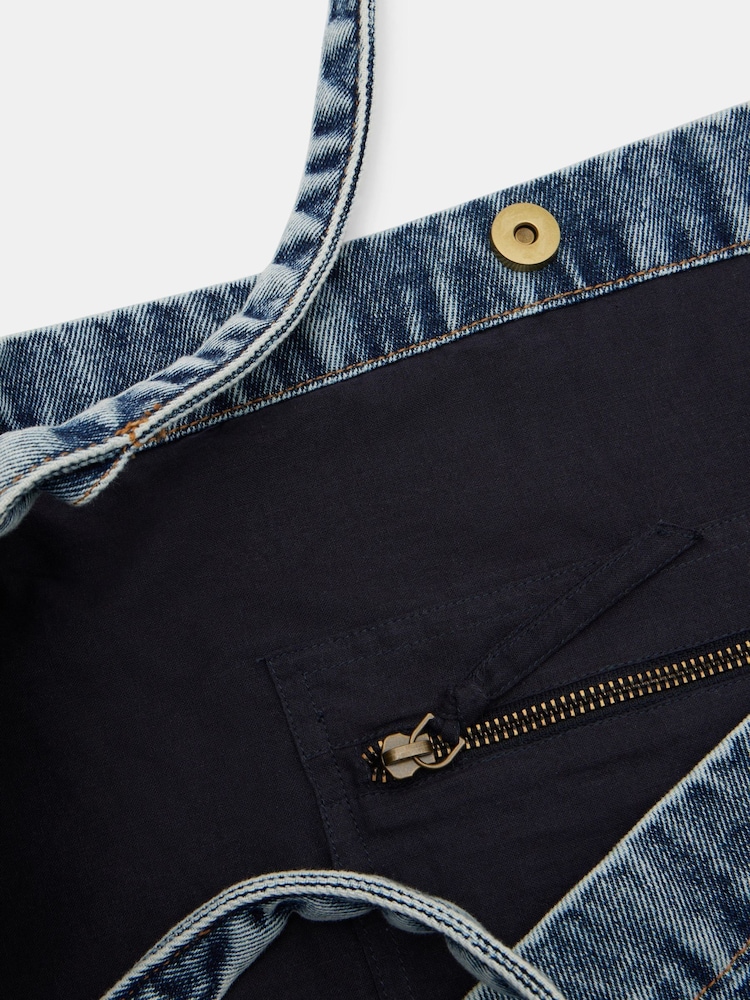 Hush Blue Britney Denim 100% Cotton Tote Bag - Image 3 of 3