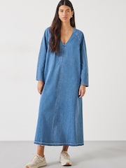 Hush Blue Marina V-Neck Denim Maxi Dress - Image 2 of 6