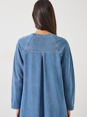 Hush Blue Marina V-Neck Denim Maxi Dress - Image 3 of 6