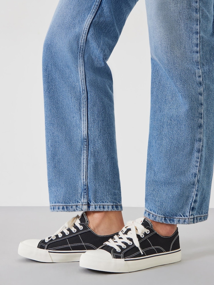 Hush Black Finley Canvas Trainers - Image 1 of 5