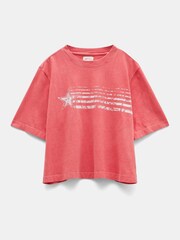 Hush Red Cole Star Boxy 100% Cotton T-Shirt - Image 5 of 5