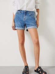 Hush Blue Chrome Denim Shorts - Image 1 of 5
