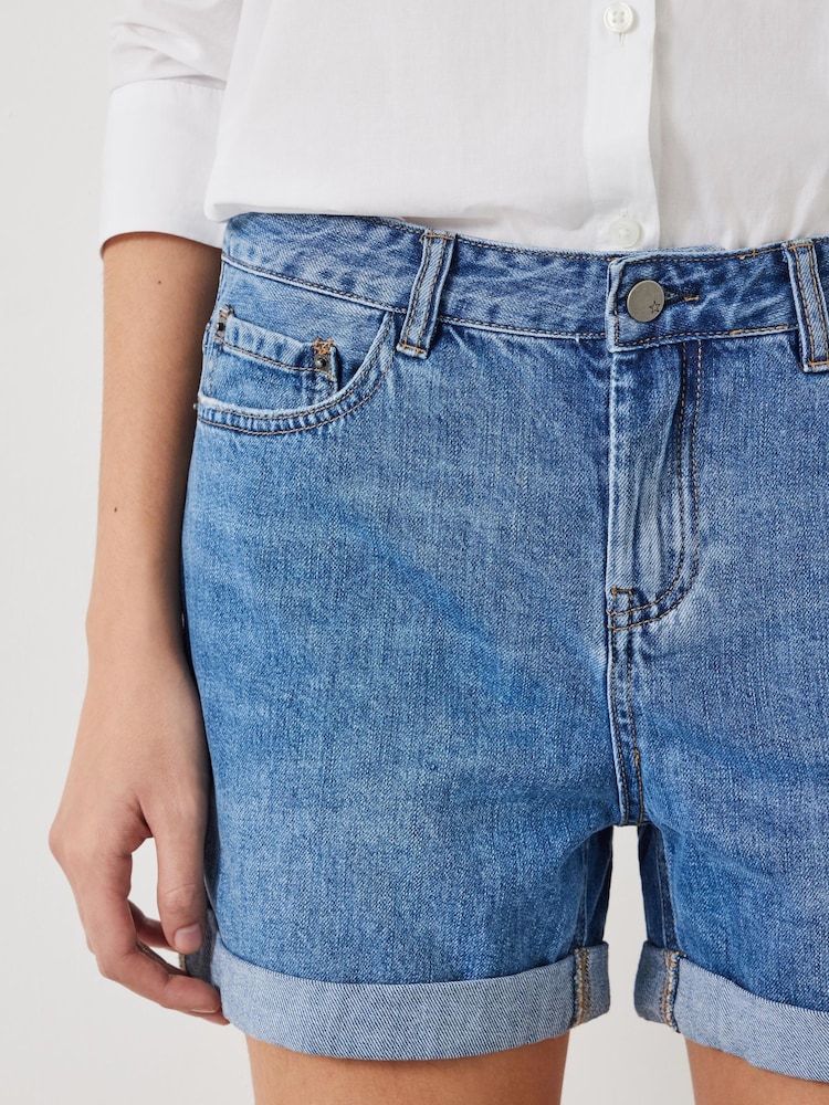 Hush Blue Chrome Denim Shorts - Image 4 of 5