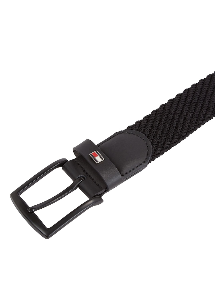 Tommy Hilfiger Black Denton 3.5 Elastic Belt - Image 2 of 3