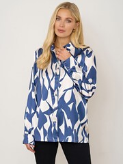 Society 8 Blue Delilah Geo Print Shirt - Image 1 of 4