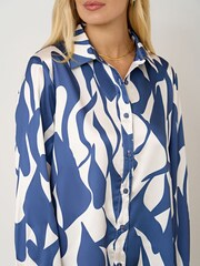 Society 8 Blue Delilah Geo Print Shirt - Image 3 of 4