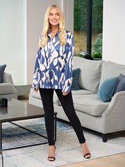 Society 8 Blue Delilah Geo Print Shirt - Image 4 of 4
