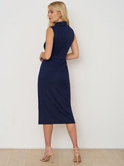 Society 8 Blue Kaye Sleeveless Collar Jersey Dress - Image 3 of 4